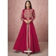 Rose Red Readymade Designer Wedding Wear Real Georgette Anarkali Suit