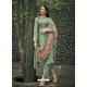 Sea Green Designer Party Wear Pure Viscose Silk Straight Salwar Suit
