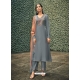 Grey Designer Party Wear Pure Viscose Silk Straight Salwar Suit