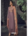 Lavender Designer Party Wear Pure Viscose Silk Straight Salwar Suit