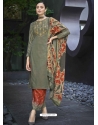 Grayish Green Designer Festive Wear Exotic Velvet Salwar Suit