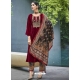 Rose Red Designer Festive Wear Exotic Velvet Salwar Suit
