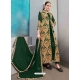 Dark Green Designer Wedding Wear Faux Georgette Anarkali Suit