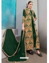 Dark Green Designer Wedding Wear Faux Georgette Anarkali Suit