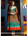 Phenomenal Orange Cotton Anarkali Salwar Suit