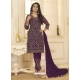 Purple Designer Wedding Wear Net Salwar Suit