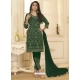 Dark Green Designer Wedding Wear Net Salwar Suit