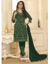 Dark Green Designer Wedding Wear Net Salwar Suit
