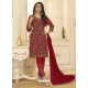 Rose Red Designer Wedding Wear Net Salwar Suit