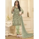 Pista Green Designer Wedding Wear Net Salwar Suit