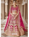 Rose Red Heavy Designer Bridal Wedding Wear Velvet Lehenga Choli