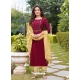 Rose Red Readymade Designer Festive Wear Heavy Rayon Salwar Suit