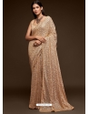Gold Designer Party Wear Georgette Sari