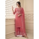 Light Red Designer Festive Wear Premium Georgette Palazzo Suit