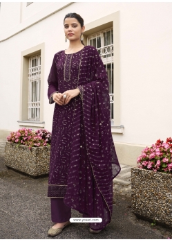 Purple Latest Designer Real Georgette Salwar Suit
