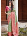 Green Designer Party Wear Silk Sari