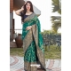 Aqua Mint Designer Party Wear Silk Sari