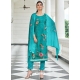 Turquoise Digital Printed Designer Pure Viscose Muslin Salwar Suit