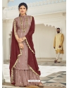 Light Brown Heavy Designer Wedding Faux Georgette Salwar Suit