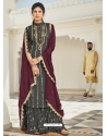 Grey Heavy Designer Wedding Faux Georgette Salwar Suit