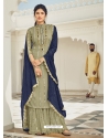 Olive Green Heavy Designer Wedding Faux Georgette Salwar Suit