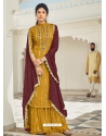 Mustard Heavy Designer Wedding Faux Georgette Salwar Suit