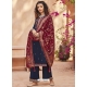 Teal Blue Heavy Designer Wedding Pure Kuntal Silk Salwar Suit