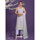 Light Grey Heavy Designer Wedding Net Salwar Suit