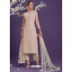 Light Beige Heavy Designer Wedding Net Salwar Suit