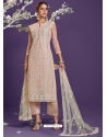 Light Beige Heavy Designer Wedding Net Salwar Suit