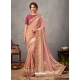 Light Orange Designer Wedding Wear Silk Sari