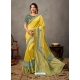 Lemon Designer Wedding Wear Silk Sari