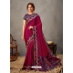 Rose Red Designer Wedding Wear Silk Sari