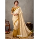Off White Designer Wedding Wear Silk Sari
