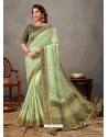 Sea Green Designer Wedding Wear Silk Sari