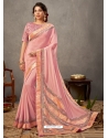 Pink Designer Wedding Wear Silk Sari
