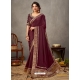 Maroon Designer Wedding Wear Silk Sari