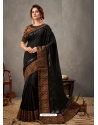 Black Designer Wedding Wear Silk Sari