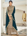 Beige Heavy Designer Wedding Faux Georgette Salwar Suit
