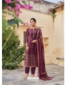 Deep Wine Latest Designer Party Wear Velvet Salwar Suit