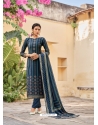 Teal Blue Latest Designer Party Wear Velvet Salwar Suit