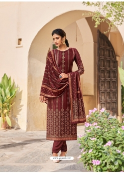 Maroon Latest Designer Party Wear Velvet Salwar Suit