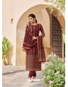 Maroon Latest Designer Party Wear Velvet Salwar Suit