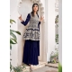 Dark Blue Designer Festive Wear Viscose Georgette Salwar Suit