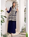 Dark Blue Designer Festive Wear Viscose Georgette Salwar Suit