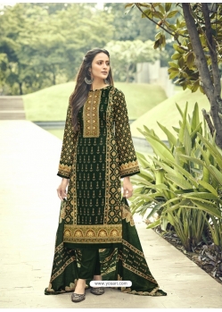 Dark Green Latest Designer Party Wear Velvet Salwar Suit
