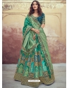 Jade Green Heavy Designer Wedding Wear Lehenga Choli