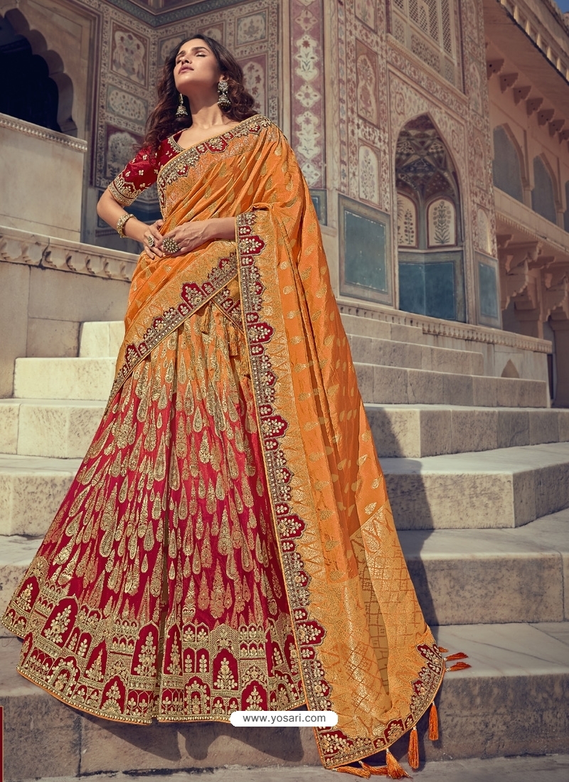 Multicolor Wedding Lehenga Choli in Silk with Printed - LC6992