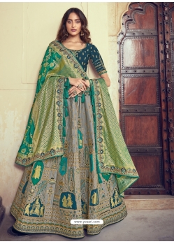 Grey Heavy Designer Wedding Wear Lehenga Choli