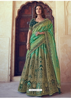 Jade Green Heavy Designer Wedding Wear Lehenga Choli